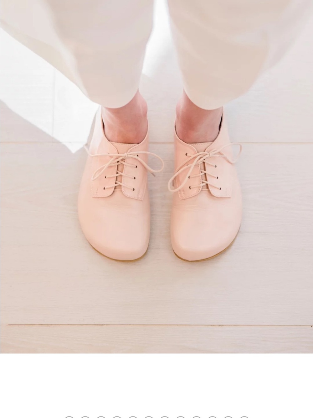 Women’s Blush Pink Lace-Up Leather Oxfords Barefoot Style - Picture 7 of 14